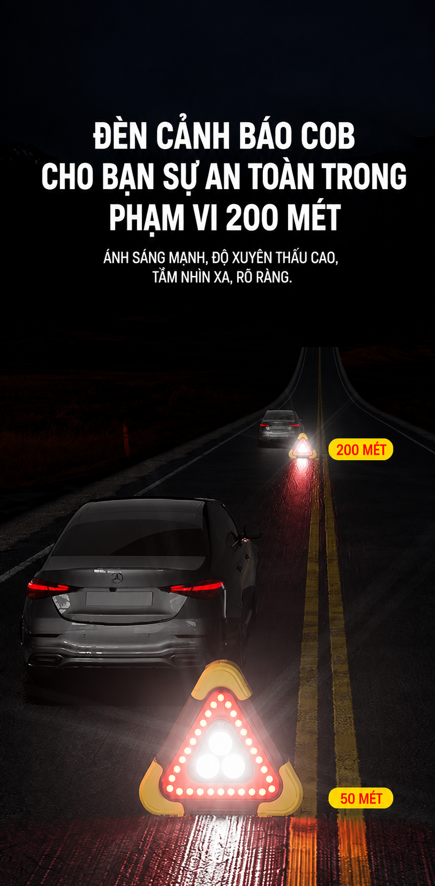Đèn LED cảnh báo hình tam giác cho ô tô (07)